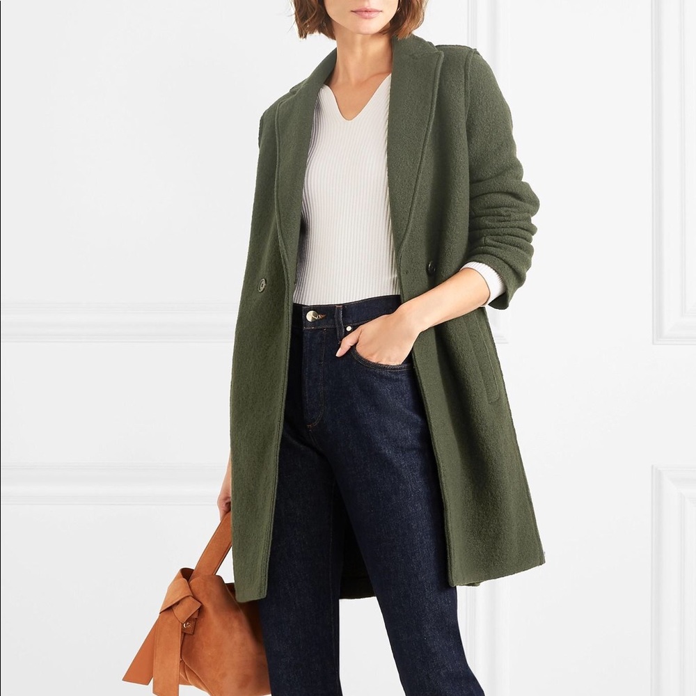 J Crew Dark Moss Boiled Wool Daphne Topcoat 10 - Picture 6 of 9